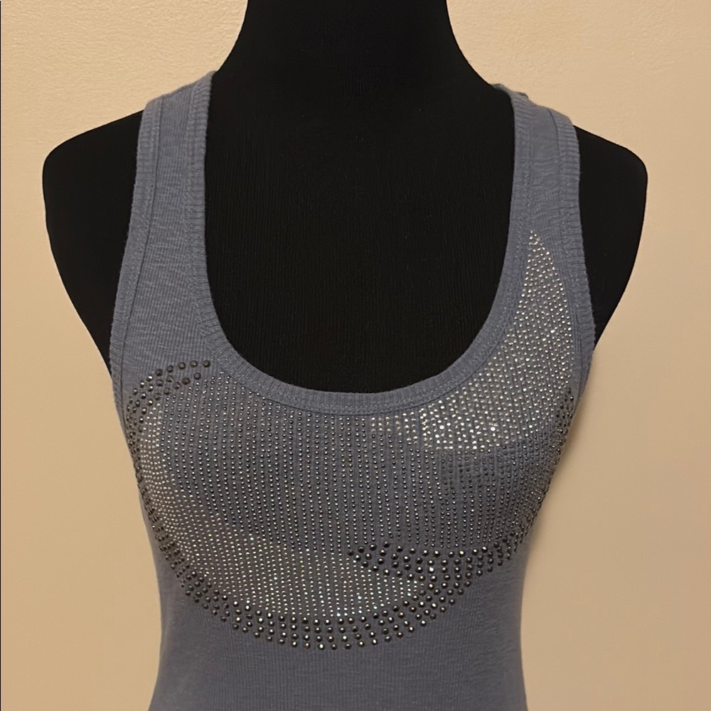Gray Embellished Women's Tank Top